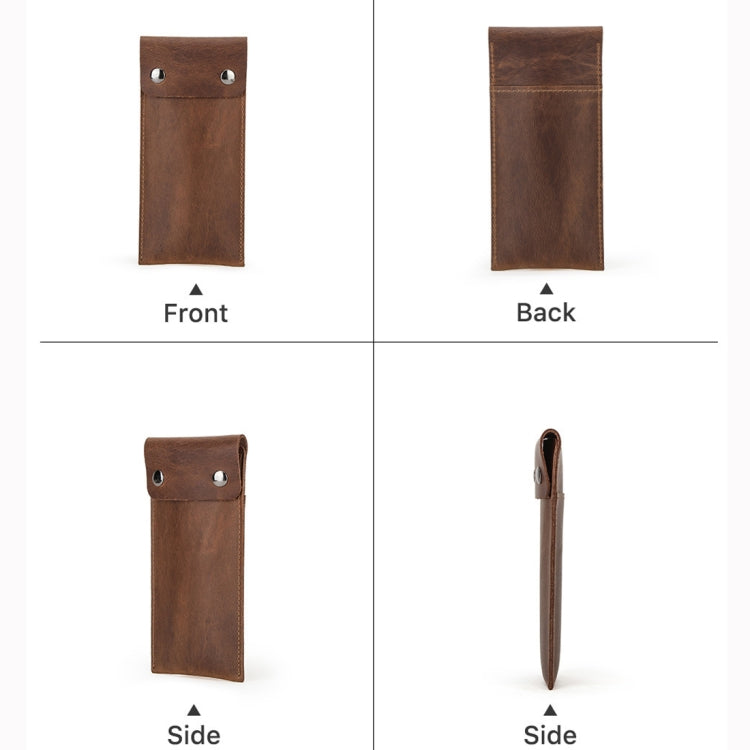 CONTACTS FAMILY CF1110 Universal Crazy Horse Leather Watch Protective Case Storage Bag for Apple Watch (Brown)