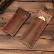 CONTACTS FAMILY CF1110 Universal Crazy Horse Leather Watch Protective Case Storage Bag for Apple Watch (Brown)