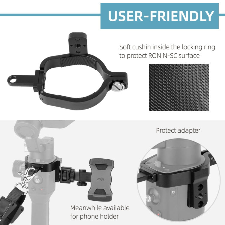 Sunnylife RO-Q9228 Handheld Gimbal Special Lanyard Shoulder Strap + Fixed Ring Hang Buckle for DJI RONIN-SC
