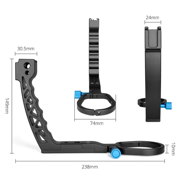YELANGU A69 Lifting Handle Pot Handheld Stabilizer Extension Mount for DJI Ronin SC (Black) - free shipping - PMC Jewellery - Order now!