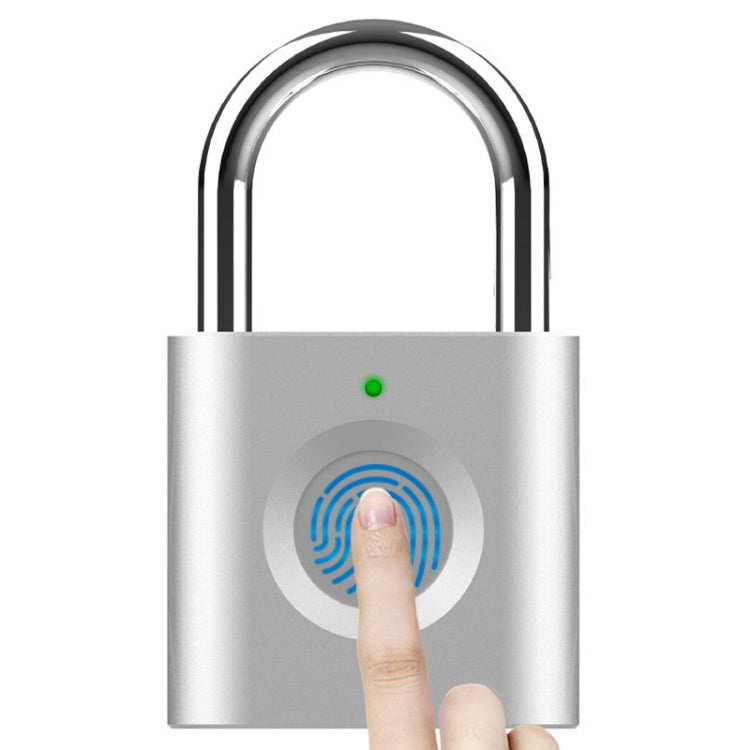X007 Micro USB Charging Mini Metal Fingerprint Padlock Small Drawer Lock (Silver) - free shipping - PMC Jewellery - Order now!