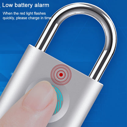 X007 Micro USB Charging Mini Metal Fingerprint Padlock Small Drawer Lock (Silver) - free shipping - PMC Jewellery - Order now!