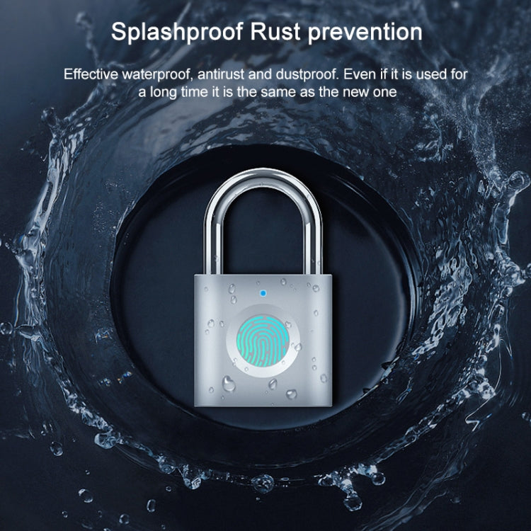 X007 Micro USB Charging Mini Metal Fingerprint Padlock Small Drawer Lock (Silver) - free shipping - PMC Jewellery - Order now!