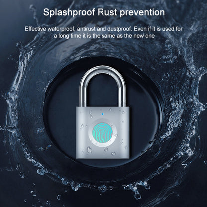 X007 Micro USB Charging Mini Metal Fingerprint Padlock Small Drawer Lock (Silver) - free shipping - PMC Jewellery - Order now!