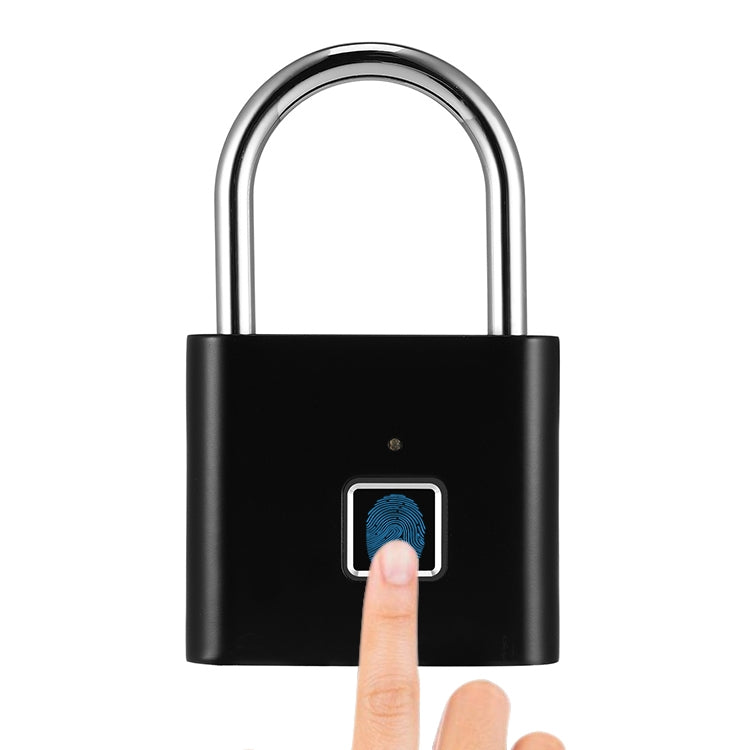 Stainless Steel Automatic Intelligent Fingerprint Padlock Electronic Lock, 10 Fingerprint Edition(Black) - Padlocks by PMC Jewellery | Online Shopping South Africa | PMC Jewellery | Buy Now Pay Later Mobicred