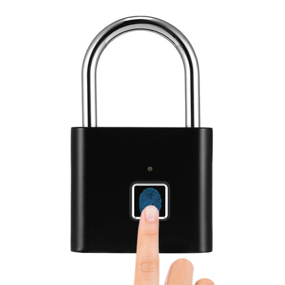 Stainless Steel Automatic Intelligent Fingerprint Padlock Electronic Lock, 10 Fingerprint Edition(Black) - Padlocks by PMC Jewellery | Online Shopping South Africa | PMC Jewellery | Buy Now Pay Later Mobicred