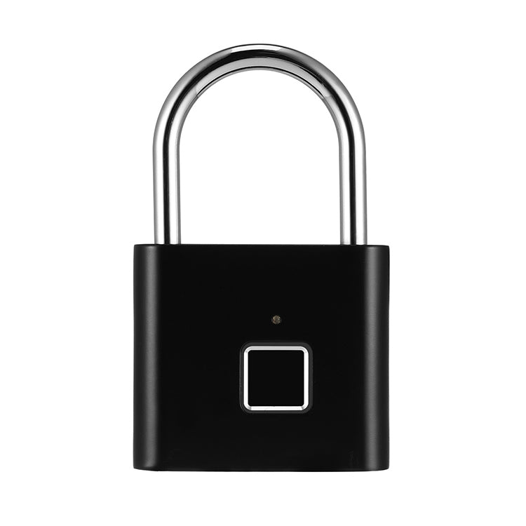 Stainless Steel Automatic Intelligent Fingerprint Padlock Electronic Lock, 10 Fingerprint Edition(Black)