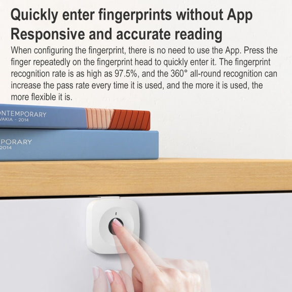 Original Xiaomi Youpin ZNGS06YSB YEELOCK Smart Fingerprint Drawer Cabinet Lock(White)