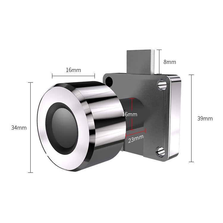 T21FB Micro USB Charging Zinc Alloy Smart Fingerprint + Bluetooth Single Open Drawer Lock File Cabinet Lock - free shipping - PMC Jewellery - Order now!