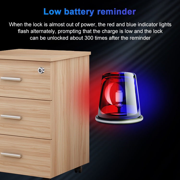 T21FB Micro USB Charging Zinc Alloy Smart Fingerprint + Bluetooth Single Open Drawer Lock File Cabinet Lock - free shipping - PMC Jewellery - Order now!
