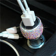Car Diamond Aluminium Alloy QC3.0 Dual USB Quick Charger(Colour) - Car Charger by PMC TechLife | Online Shopping South Africa | PMC TechLife