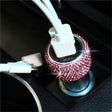 Car Diamond Aluminium Alloy QC3.0 Dual USB Quick Charger(Pink) - Car Charger by PMC TechLife | Online Shopping South Africa | PMC TechLife