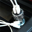 Car Diamond Aluminium Alloy QC3.0 Dual USB Quick Charger (Jet Black) - Car Charger by PMC TechLife | Online Shopping South Africa | PMC TechLife