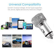 Car Diamond Aluminium Alloy QC3.0 Dual USB Quick Charger(Red)
