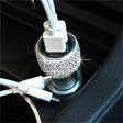 Car Diamond Aluminium Alloy QC3.0 Dual USB Quick Charger(White) - Car Charger by PMC TechLife | Online Shopping South Africa | PMC TechLife