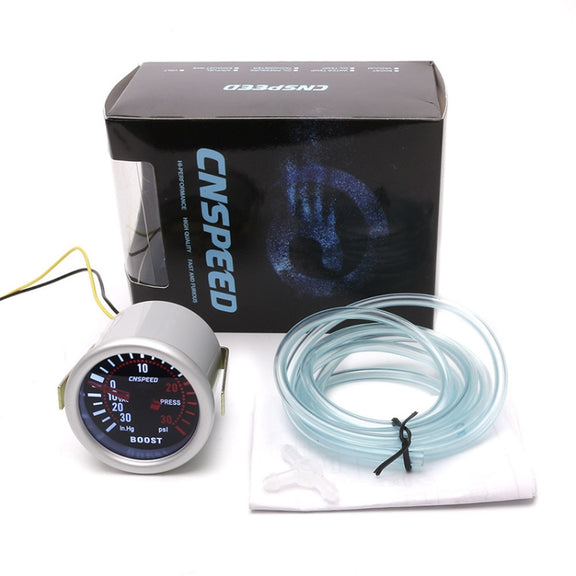 52mm 12V Universal Car Modified LED White Light Turbo Boost Gauge