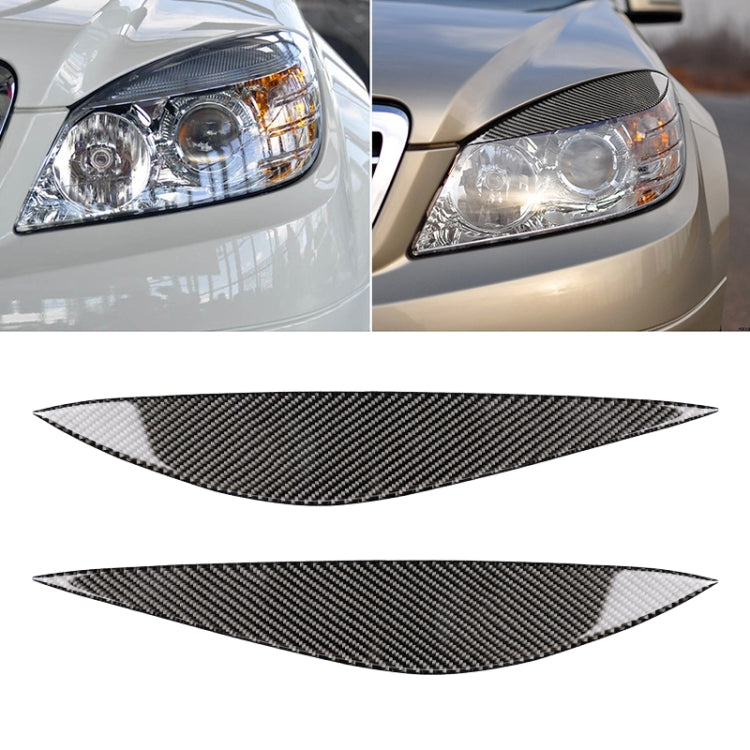 Car Carbon Fiber Light Eyebrow for Mercedes-Benz W204 Pre-Facelift 2008-2011 - Lamp Decoration by PMC TechLife | Online Shopping South Africa | PMC TechLife