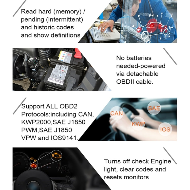AUTOPHIX OM123 Car Portable OBD2 Scanner Car Diagnostic Tool OBD 2 Automotive Scanner EOBD Code Reader (Orange) - Code Readers & Scan Tools by PMC TechLife | Online Shopping South Africa | PMC TechLife