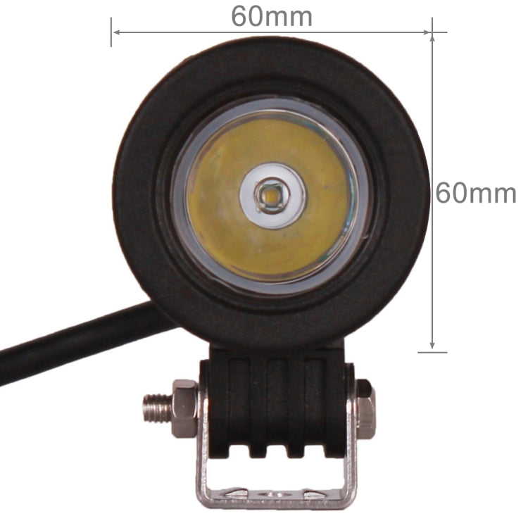 DC 9-32V 10W 1000LM 6500K Water-resistant Vehicle Car Boat Marine External Work Lights Emergency Lights 30 Degrees Spot Light LED Car Bulbs with 1 Intense LED Lights(White Light)