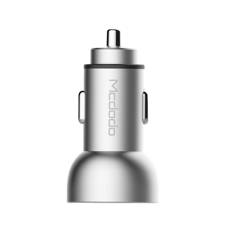 Mcdodo CC-3871 2-Ports USB LED Smart Digital Display Car Charger, For iPhone, iPad, Samsung, HTC, Sony, LG, Huawei, Lenovo, and other Smartphones or Tablet(Silver) - Car Charger by Mcdodo | Online Shopping South Africa | PMC Jewellery | Buy Now Pay Later Mobicred