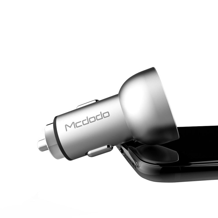 Mcdodo CC-3871 2-Ports USB LED Smart Digital Display Car Charger, For iPhone, iPad, Samsung, HTC, Sony, LG, Huawei, Lenovo, and other Smartphones or Tablet(Silver) - Car Charger by Mcdodo | Online Shopping South Africa | PMC Jewellery | Buy Now Pay Later Mobicred