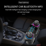 BT06 Dual USB Charging Smart Bluetooth 4.0 + EDR FM Transmitter MP3 Music Player Car Kit with 1.3 inch LED Screen, Support Bluetooth Call, TF Card & U Disk