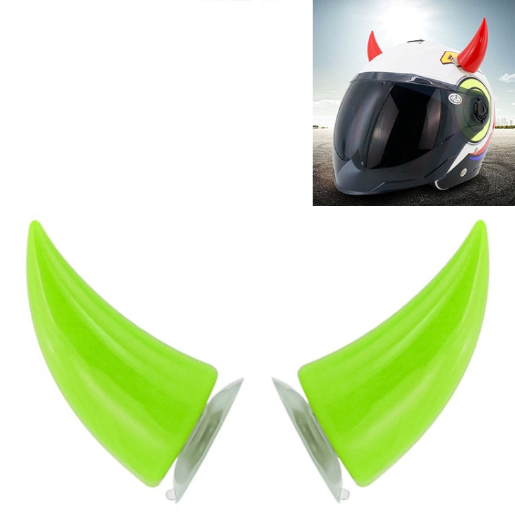 2 PCS Motorcycle Helmet Devil Decoration Motorbike Helmet Suction Cups Horns Decoration Headwear Sucker(Fluorescent Green) - Ornamental Parts by PMC TechLife | Online Shopping South Africa | PMC TechLife | Buy Now Pay Later Mobicred