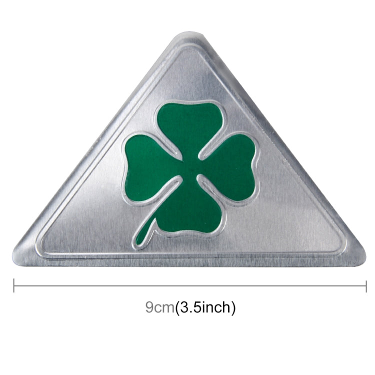 Four Leaf Clover Herb Luck Symbol Aluminum Slim Triangle Badge Emblem Labeling Sticker Styling Car Dashboard  Decoration - free shipping - PMC TechLife - Order now!
