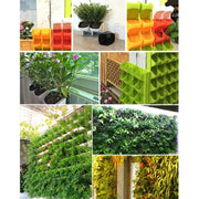 Plant Wall Vertical Indoor and Outdoor Balcony Wall-mounted Flower Pots Creative Combination of Resin Plastic Flower Pots with Removable Pot(Red)