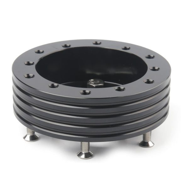 Car Hub for 6-Hole to 3-Hole Steering Wheel Adapter Boss Kit Steering Wheel Spacer Bolts (Black)
