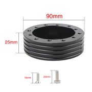 Car Hub for 6-Hole to 3-Hole Steering Wheel Adapter Boss Kit Steering Wheel Spacer Bolts (Black)