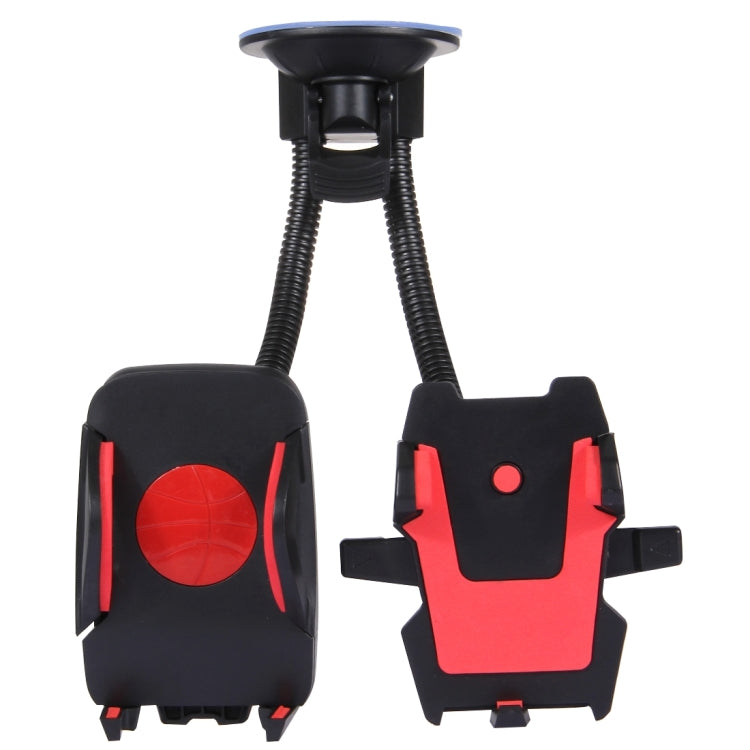 Suction Cup Couple Car Mount Holder Stand Suction Bracket with Adjustable Goose Neck for GPS & PDA & MP4, For iPhone, Samsung, Huawei, Xiaomi, HTC and Other Smartphones(Red) - Car Holders by PMC TechLife | Online Shopping South Africa | PMC TechLife
