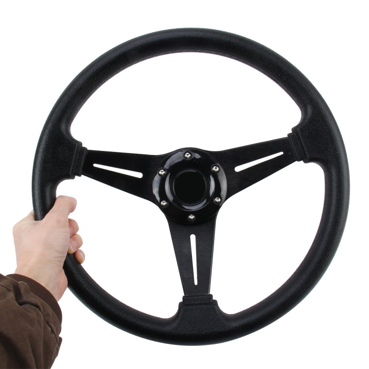 35cm PU Racing Sport Hand Wheel Car Modified Steering Wheel(Black) - Steering Wheel Accessories by PMC TechLife | Online Shopping South Africa | PMC TechLife | Buy Now Pay Later Mobicred