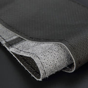 Car Genuine Leather Hand-stitched Adaptation Steering Wheel Cover, For Steering Wheel Size 37-38cm(Black)
