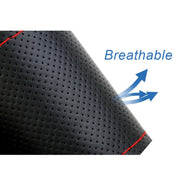 Car Genuine Leather Hand-stitched Adaptation Steering Wheel Cover, For Steering Wheel Size 37-38cm(Black)