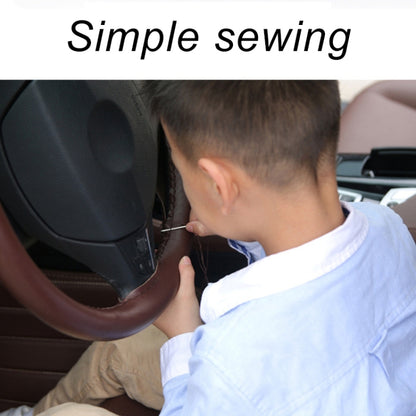 Car Genuine Leather Hand-stitched Adaptation Steering Wheel Cover, For Steering Wheel Size 37-38cm(Black) - free shipping - PMC Jewellery - Order now!