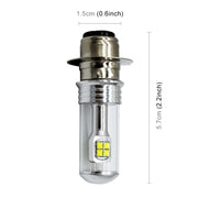 Motorcycle Headlights 750LM 6000K White H6M/P15D 40W 8-LED Bulbs, DC 12-24V