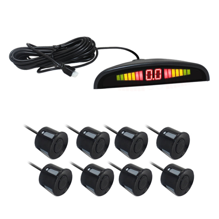 PZ-300-8 Car Parking Reversing Buzzer LED Monitor Parking Alarm Assistance System with 4*7m Front Sensors and 4*2.5m Rear Sensors - free shipping - PMC TechLife - Order now!