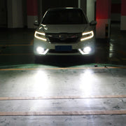 2 PCS Super Bright PSX24W DC 12V 5W 350LM Auto Car Fog Light with 16 SMD-3030 LED Bulbs Lamp, White + Yellow Light