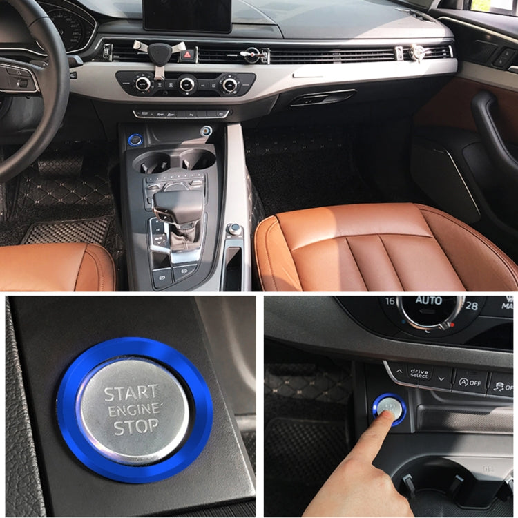 Car Engine Start Key Push Button Ring Trim Aluminum Alloy Sticker Decoration for Audi(Blue) - free shipping - PMC TechLife - Order now!