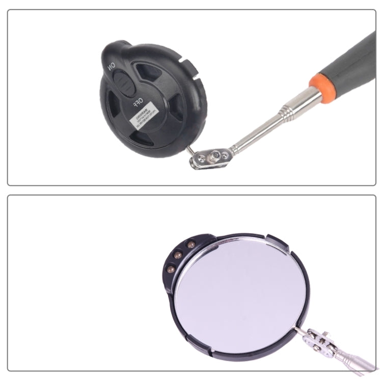 Retractable Vehicle Car Chassis Inspection Mirror with 3 PCS 5mm LED Lights, Mirror Diameter: 82mm, Max Expanding Length: 760mm - free shipping - PMC TechLife - Order now!