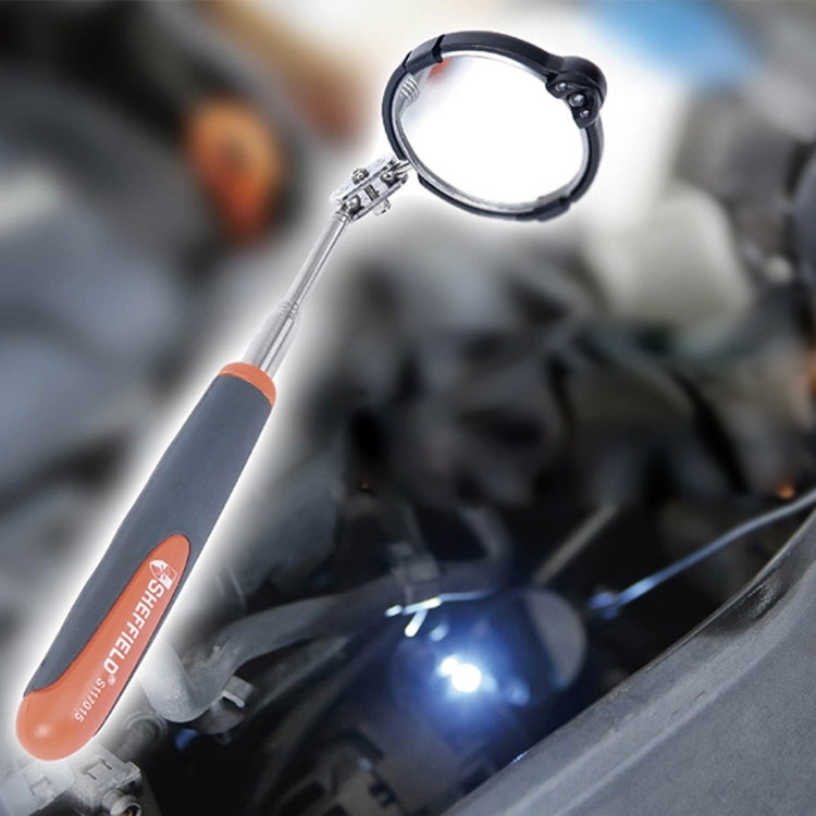 Retractable Vehicle Car Chassis Inspection Mirror with 3 PCS 5mm LED Lights, Mirror Diameter: 82mm, Max Expanding Length: 760mm - free shipping - PMC TechLife - Order now!
