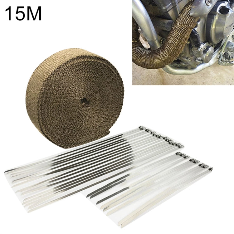 15m Titanium Gold Exhaust Wrap Auto Motor Exhaust Heat Shield Wrap Heat Resistant Wrap - free shipping - PMC TechLife - Order now!