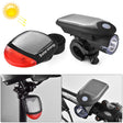 2 PCS 3W 240LM USB Solar Energy Motorcycle / Bicycle Light Set, Front Light+Back Light(Black) - Headlights by PMC TechLife | Online Shopping South Africa | PMC TechLife | Buy Now Pay Later Mobicred