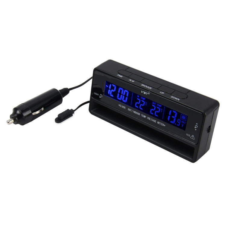 Digital Car Thermometer Voltage Meter Luminous Clock Tester Detector Multi-function Car Digital Clock with Thermometer and Automotive Voltmeter - Clocks & Car Meters by PMC Jewellery | Online Shopping South Africa | PMC Jewellery | Buy Now Pay Later Mobicred