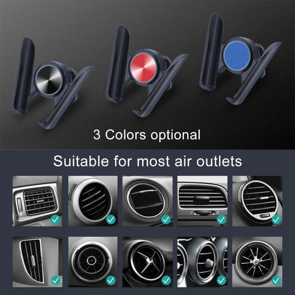 Universal Car Air Vent Mount Phone Holder Stand, Clip Width: 6-8.5cm, For iPhone, Galaxy, Sony, Lenovo, HTC, Huawei and other Smartphones (Red)