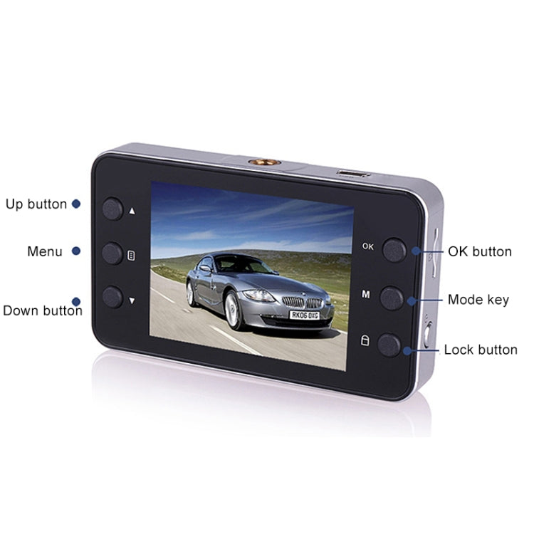 K6000 2.3 inch 140 Degrees Wide Angle Full HD 720P Video Car DVR, Support TF Card (32GB Max) / Motion Detection, with 2 Night Vision Fill Lights - free shipping - PMC TechLife - Order now!
