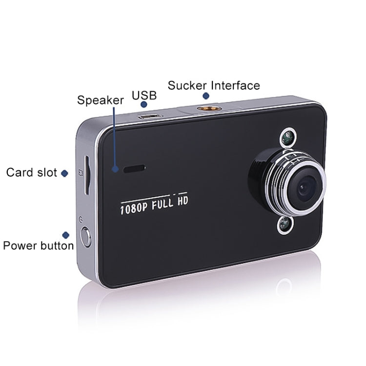 K6000 2.3 inch 140 Degrees Wide Angle Full HD 720P Video Car DVR, Support TF Card (32GB Max) / Motion Detection, with 2 Night Vision Fill Lights - free shipping - PMC TechLife - Order now!
