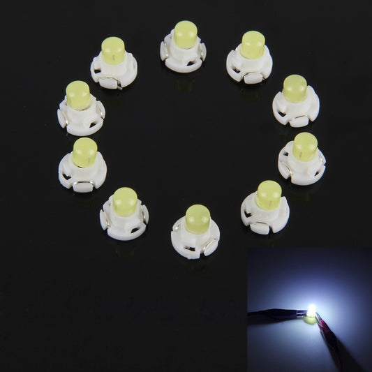 10 PCS 2W T4.2 Wedge Instrument Panel LED Light Dashboard Indicator Lamp Bulb(White Light) - free shipping - PMC Jewellery - Order now!
