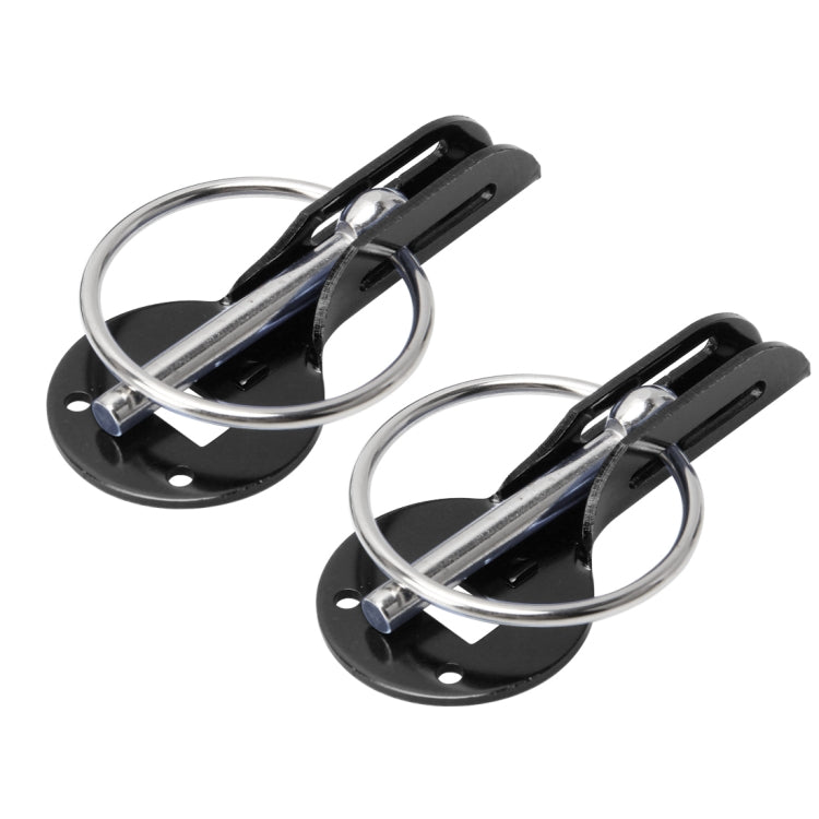 A Pair Universal Automobile Engine Cover Lock Carbon Fiber Hood Lock Car Modification Cover Lock Pull-type Engine Cover Lock Mount Bonnet Hood Pins Lock for Car Modification(Black) - Locks & Hasps by PMC TechLife | Online Shopping South Africa | PMC TechLife